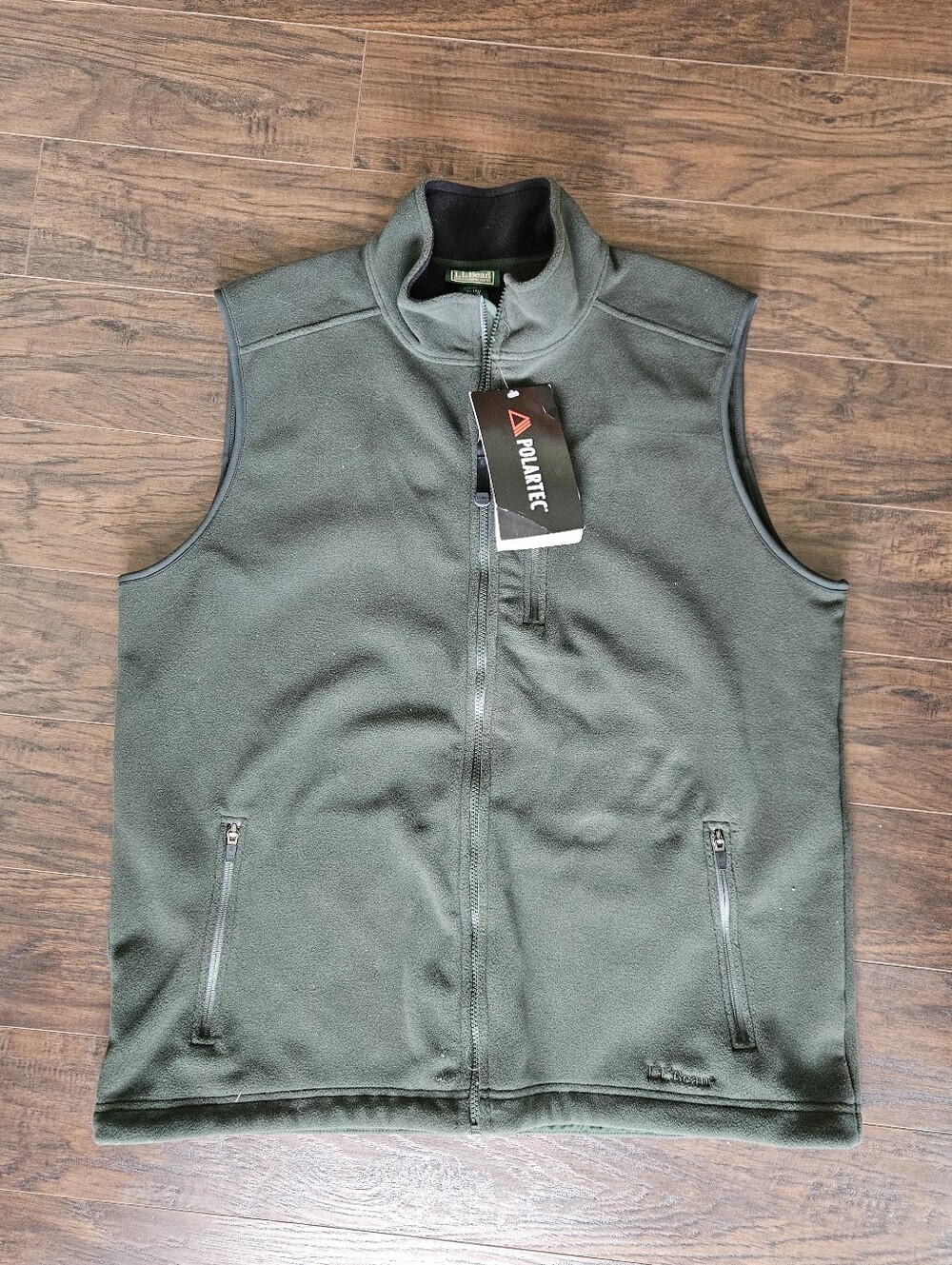 L.L. Bean Olive Green Polartec Fleece Vest - Full Zip